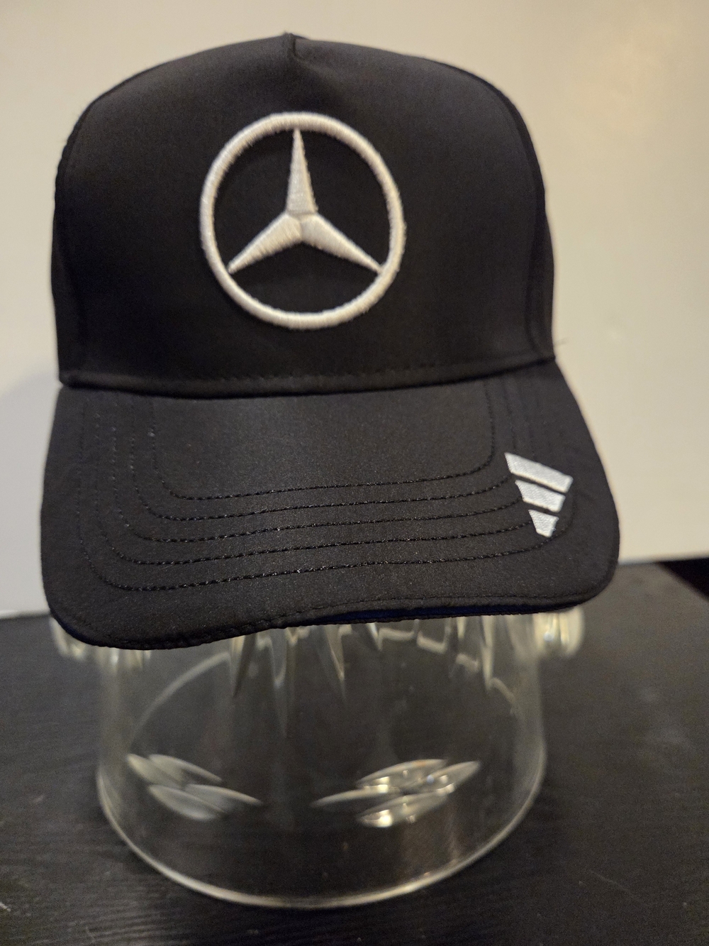 adidas Black Cap with White Embroidered Logos